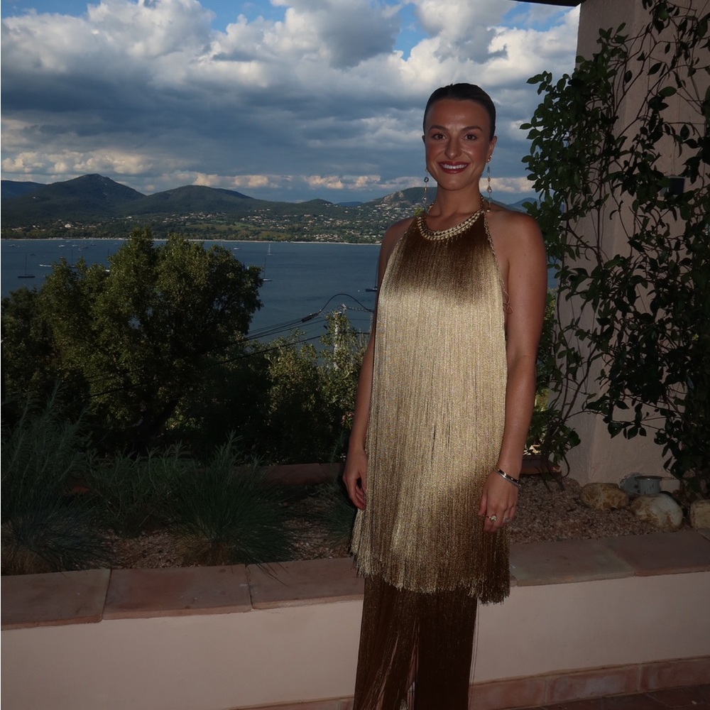 Andrea Almeida Fringe and Woven Dress